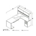 thumbnail image 2 of Bestar Connexion L-Shaped Workstation with 1 Assembled Pedestal in Sandstone, 2 of 2