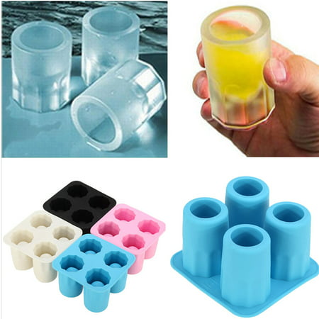 Cool Rubber Ice Cube Shot Glass Freeze Mold Maker Shooters Tray Party