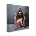 thumbnail image 3 of Chic Pink Glam Fashionable Cow Animals & Insects Painting Gallery Wrapped Canvas Print Wall Art, 3 of 7