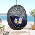 thumbnail image 5 of Swing Lounge Chair, Sunbrella, Grey Gray Blue Navy, Modern Contemporary Urban Design, Outdoor Patio Balcony Cafe Bistro Garden Furniture Hotel Hospitality, 5 of 8