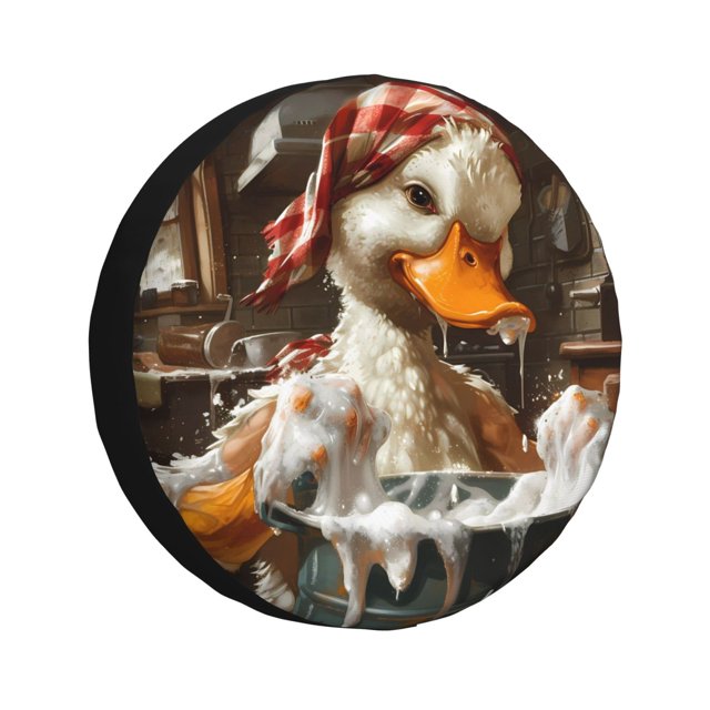 Balery Cartoon Scottish Duck Cubiertas para Neumáticos - Protector Resistente para Neumáticos de Camioneta, SUV, Remolque, Camper y RV-17 inch