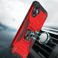 thumbnail image 2 of Case For Samsung Galaxy A06 Armor Hybrid with Ring Holder Kickstand Shockproof Heavy-Duty Durable Rugged TPU Dual Layer Phone Cover for Galaxy A06, Red, 2 of 10