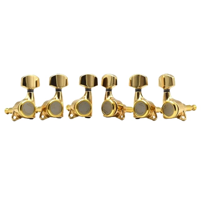 MERIGLARE 6Pcs Guitar String Tuning Pegs Machine Locking Tuning Key Pegs Replacement Tuning Keys Head Knob for Folk and Acoustic Guitar Gold Left Right