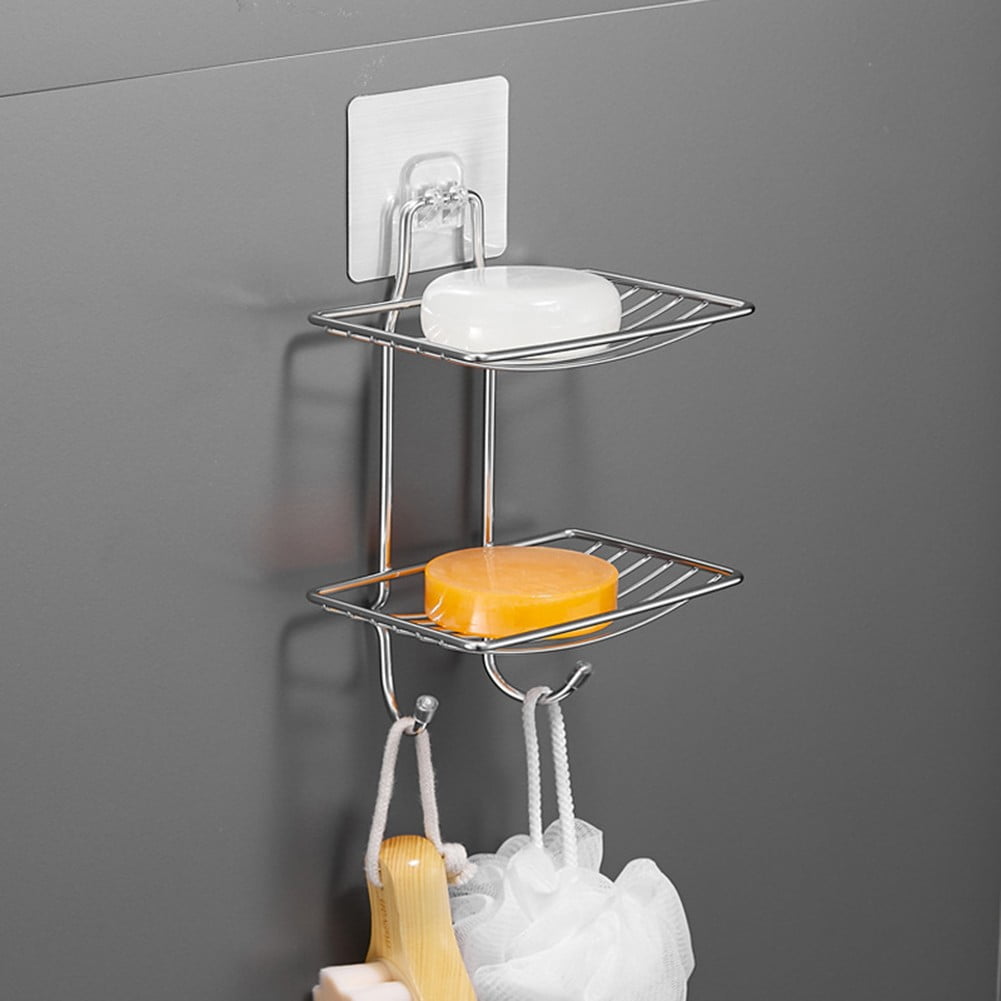 RAINB Stainless Steel DoubleLayer PunchFree Suction Wall Soap Dish