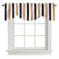 thumbnail image 2 of Orange Navy Blue Striped Tie Up Valances Curtain, Adjustable Kitchen Modern Valances for Windows Decor, Rod Pocket Short Curtains Set for Bedroom/Bathroom, 42"x12", 2 of 9