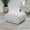 LIGHT GRAY, variant on SureFit Ultimate Stretch Suede Square Ottoman Slipcover with Elastic Bottom, Single Light Gray Ottoman Cover