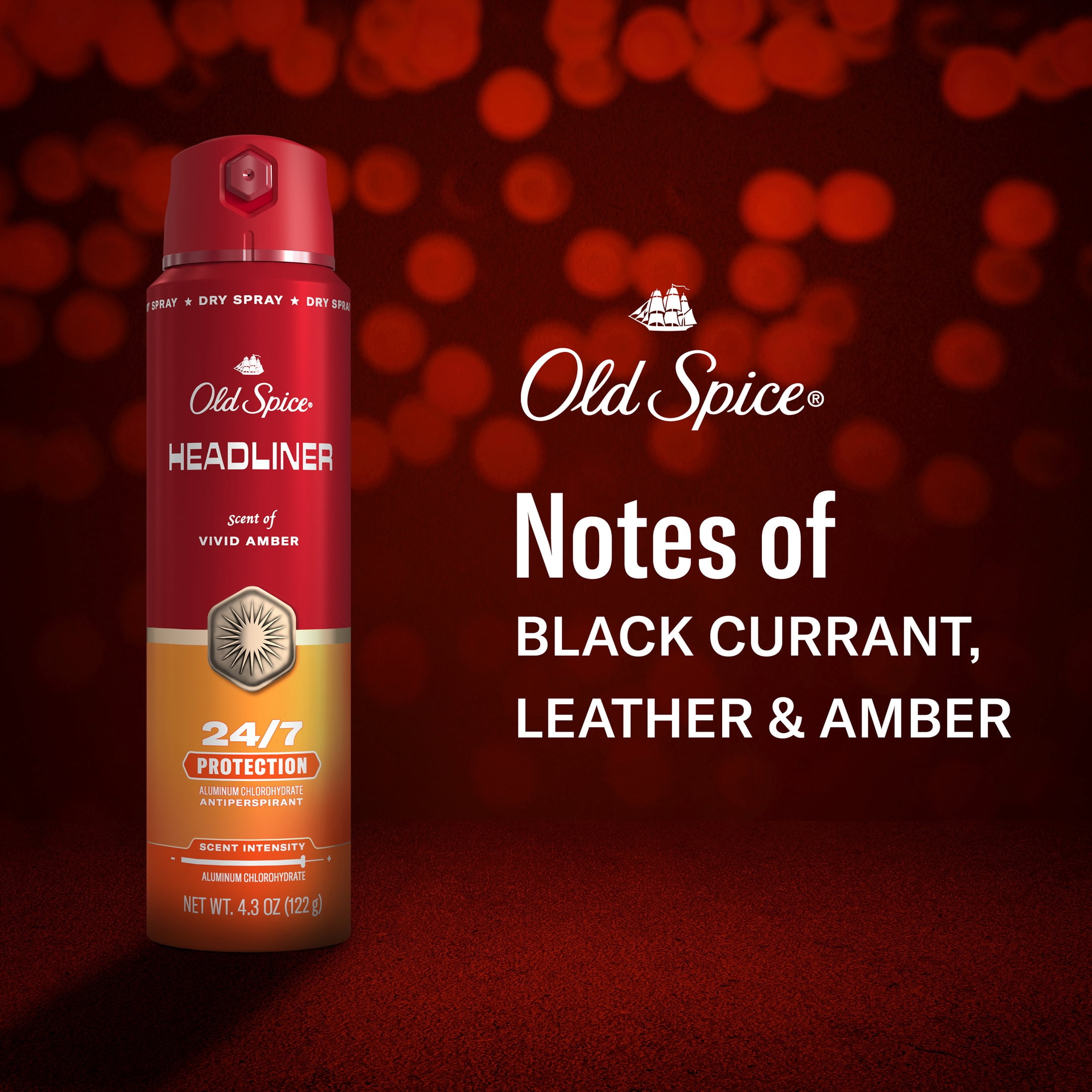 Old Spice Red Collection Antiperspirant Spray for Men, Headliner Scent, 4.3oz