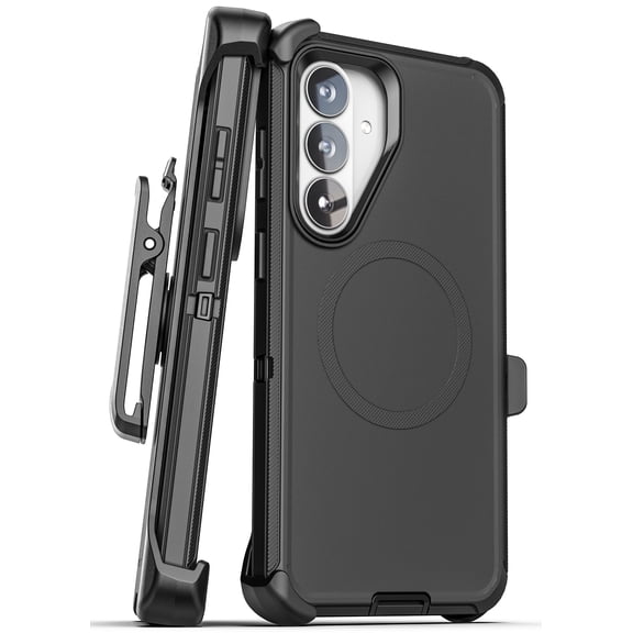 Encased for Samsung Galaxy S26 Plus Case with Belt Clip Holster [Ranger Series] Heavy Duty Military Grade Protective Phone Case and Glass Screen Protector (Black)