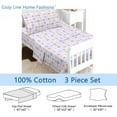 thumbnail image 2 of Spring Floral Bloom Geometric Garden 3 Piece Pink Cotton Toddler Sheet Set, 2 of 7