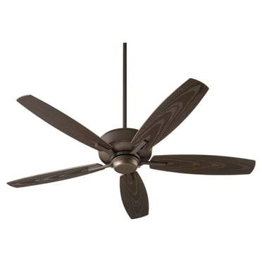 Casa Vieja Oak Creek 60" Tropical Outdoor Ceiling Fan - LED Light, Walnut Blades, Oil Rubbed Bronze, Damp Rated For Patio & Porch