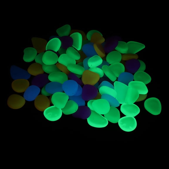 ETEREAUTY 200Pcs Garden Glowing in The Dark Rocks for Outdoor Pathway and Aquarium Decor