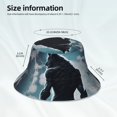 thumbnail image 4 of Vsdgher Moon Wolf Warrior Print Bucket Hat for Men&Women Bucket Hat Reversible Summer Double-Side-Wear Travel Gardening, Beach, Camping, Hiking, Fishing Cap, 4 of 5
