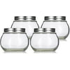 Clear 8 oz / 220 ml Round Glass Jar with Silver Metal Lid