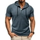 thumbnail image 1 of pstuiky Camisas de vestir de manga corta para hombre, Camiseta informal de manga corta con cuello redondo y botones de color liso para hombre camisetas de hombre m, 1 of 8