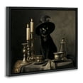 thumbnail image 4 of Vintage Witchy Black Cat Black Framed Floater Canvas Wall Art, design by Arlington Prints, 4 of 10