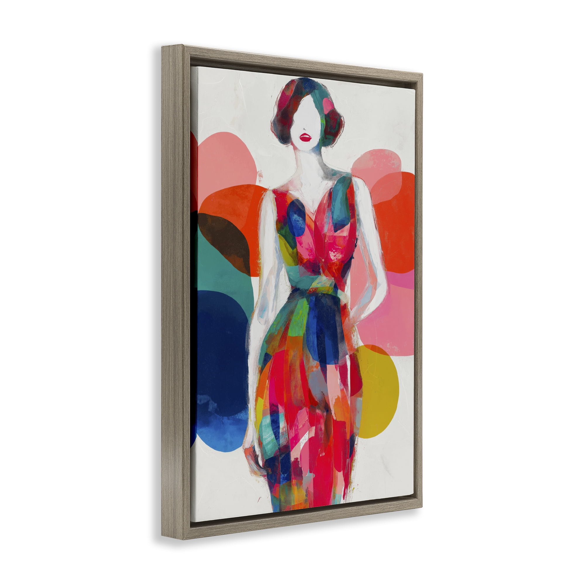 Stupell Industries Deco Fashion Woman Brown Framed Floater Canvas Wall Art, design by Chromatic Storm Studio
