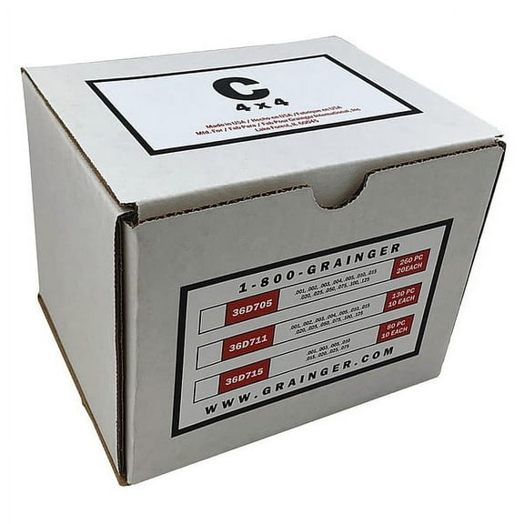 Manufacturer Varies Slotted Shim Kit 4 x 4", Stainless Steel, 80 PCS 36D715