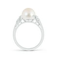 thumbnail image 2 of Angara Freshwater Cultured Pearl and Diamond Swirl Ring in 14K White Gold for Women | June Birthstone Jewelry for Her, 2 of 7
