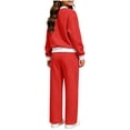 thumbnail image 4 of Txenfivo Girls Clothes 2 Pieces Outfits, Crew Neck Pullover Sweatshirt and Wide Leg Straight Pants, 5-14, 4 of 5