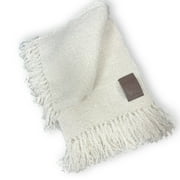 Boucle Alpaca Blanket Natural Shades Reversible Exquisite Softness Peru 60" x 80"