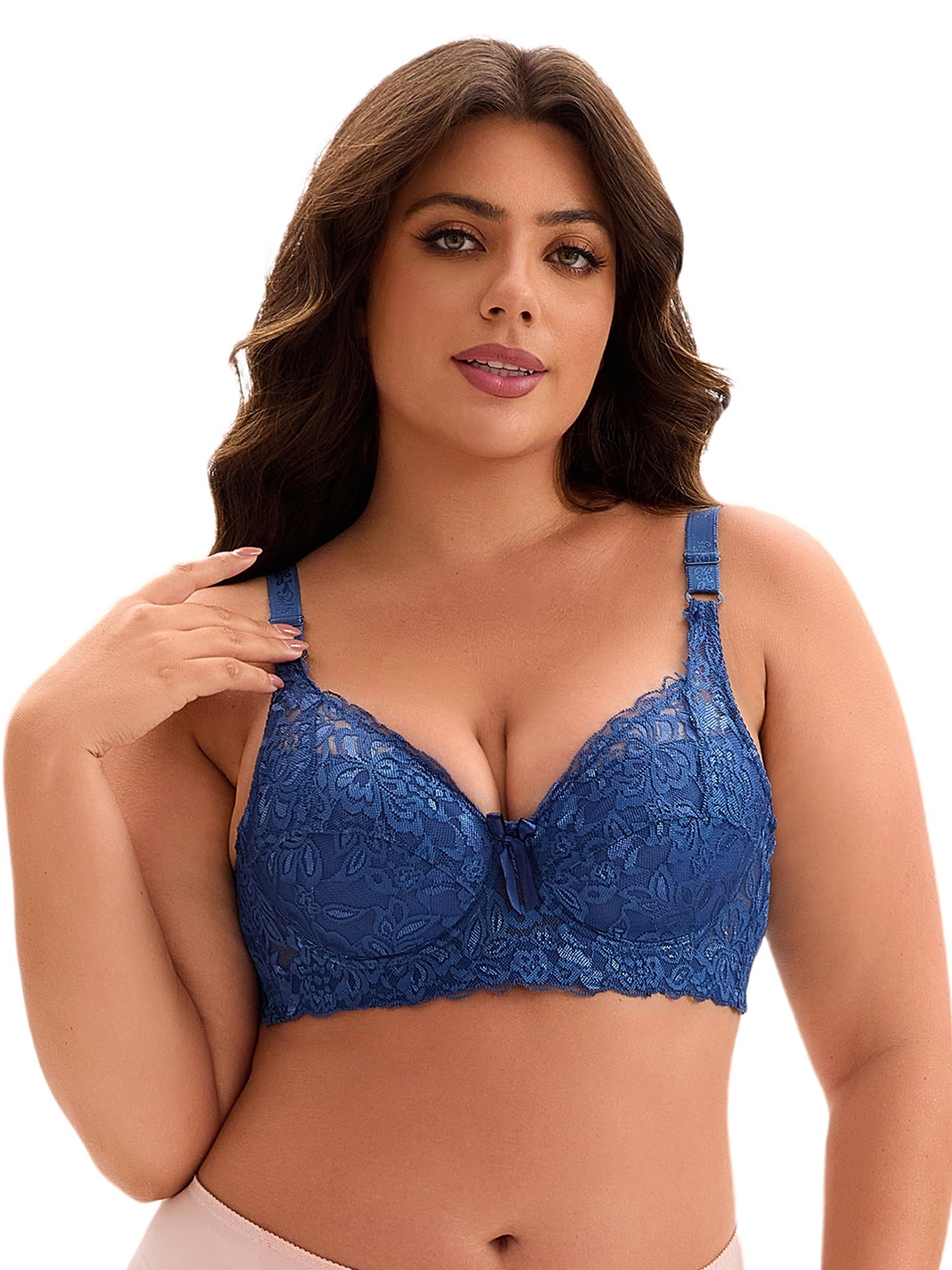 DARING DIVA Women's Bras Underwired Adjustable Straps Bralette Dark Blue 38 C