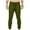 Olive Green, variant on WREESH Men's Sweatpants Fashion Drawstring Elastic Waist Multi-Pocket Casual Length Pants Black