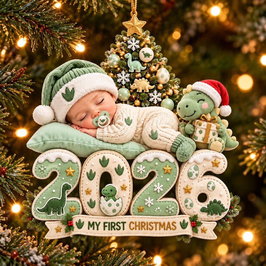 Christmas Tree Ornament, Dinosaur First 2026 Baby Keepsake - Walmart.com