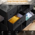 thumbnail image 3 of Dresser for Bedroom with 12 Drawers, Storage Drawer Organizer, Wide Chest of Drawers for Closet Clothing Bedroom Funiture with Storage Drawers, Wood Board, Fabric Drawers(Black Grey), 3 of 7