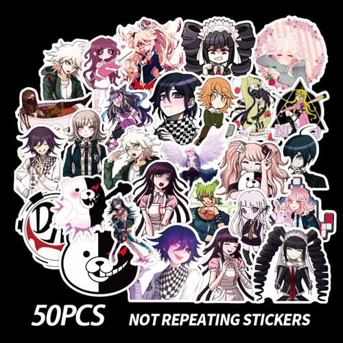 50pcs Anime Danganronpa PVC Stickers Cosplay Luggage Laptop Skateboard DIY kH2E 