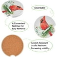 thumbnail image 4 of FREEAMG Car Coasters 2 Pcs Bird Cardinal Winter Christmas Ceramic Drink Coaster for Cup Holder, 4 of 6