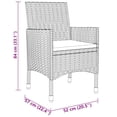thumbnail image 7 of vidaXL Patio Dining Set 3 Piece Rattan Patio Conversation Set Poly Rattan, 7 of 7