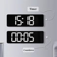 thumbnail image 4 of Clearance Kaireo Clock, Home Clock, Large Electronic Digital Wall Clock Remote Control Temp Date Week Display Power off Memory Table Clock Wall Mounted Led Clocks, 1X Clock, 4 of 6