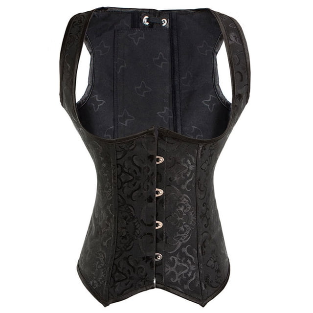 Corsé gótico steampunk para mujer, chaleco tipo túnica ajustado, corsé de corte sexy