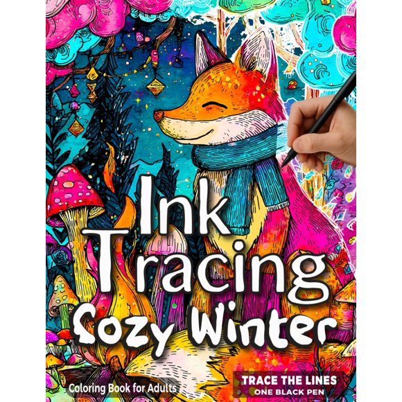 Libro para colorear Majosta Arte de trazado con tinta de invierno acogedor