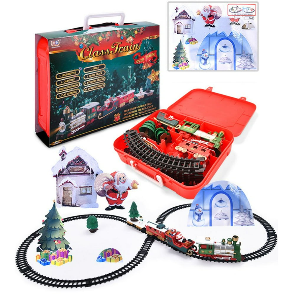 Brand New Christmas Electric Rail Car Train Toy Children's Electric Toy Railway Train Set Racing 