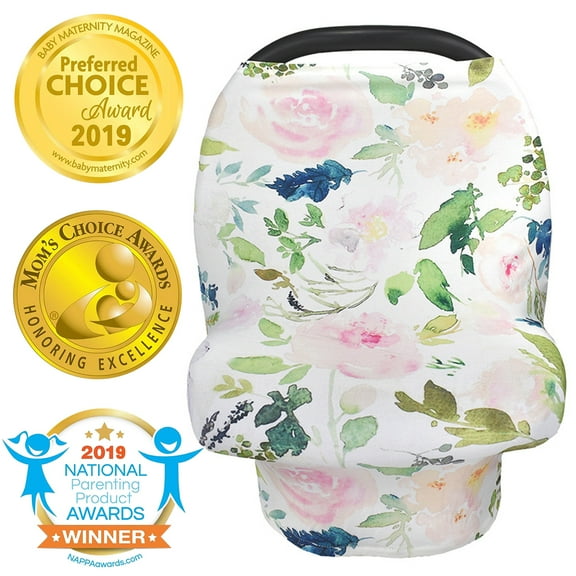 Multi-Use Nursing Cover, Amerteer Car Seat Canopy, Shopping Cart, High Chair, Stroller and Carseat Covers for Boys or Girls- Best Stretchy Infinity Scarf and Shawl- Multi Use Breastfeeding Cover