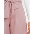 thumbnail image 3 of Wide Leg Dress Pants for Women High Waisted Wide Leg Pants with Belt Office Work Business Casual Trousers with Pockets, 3 of 8