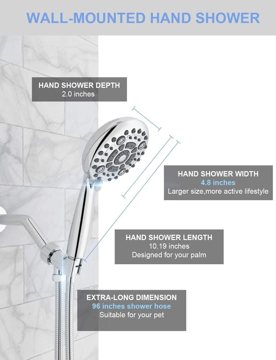 American Imaginations Pommeau de douche approuvé par CUPC de mur en acier inoxydable en couleur chromée AI-34366