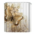 thumbnail image 5 of Golden Butterfly Artsy Pattern  Shower Curtain Sets,Bathroom Sets with Shower Curtain, Toilet Lid Cover, Bath Mat and Pedestal Rugs, 71" Shower Curtain with 12 Hooks for Bathroom Home Hotel Decor, 5 of 5