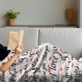 thumbnail image 3 of I Love You Soft Flannel Fleece Throw Blanket, Beauty of Love Style Typography Birthday Forever Never Let Me Go Print, Cozy Plush for Indoor and Outdoor Use, 50" x 70", Red Black White, by Ambesonne, 3 of 5