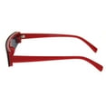 thumbnail image 3 of Flat Top Futurism Robotic Disco Narrow Half Rim Plastic Sunglasses Red Black, 3 of 4