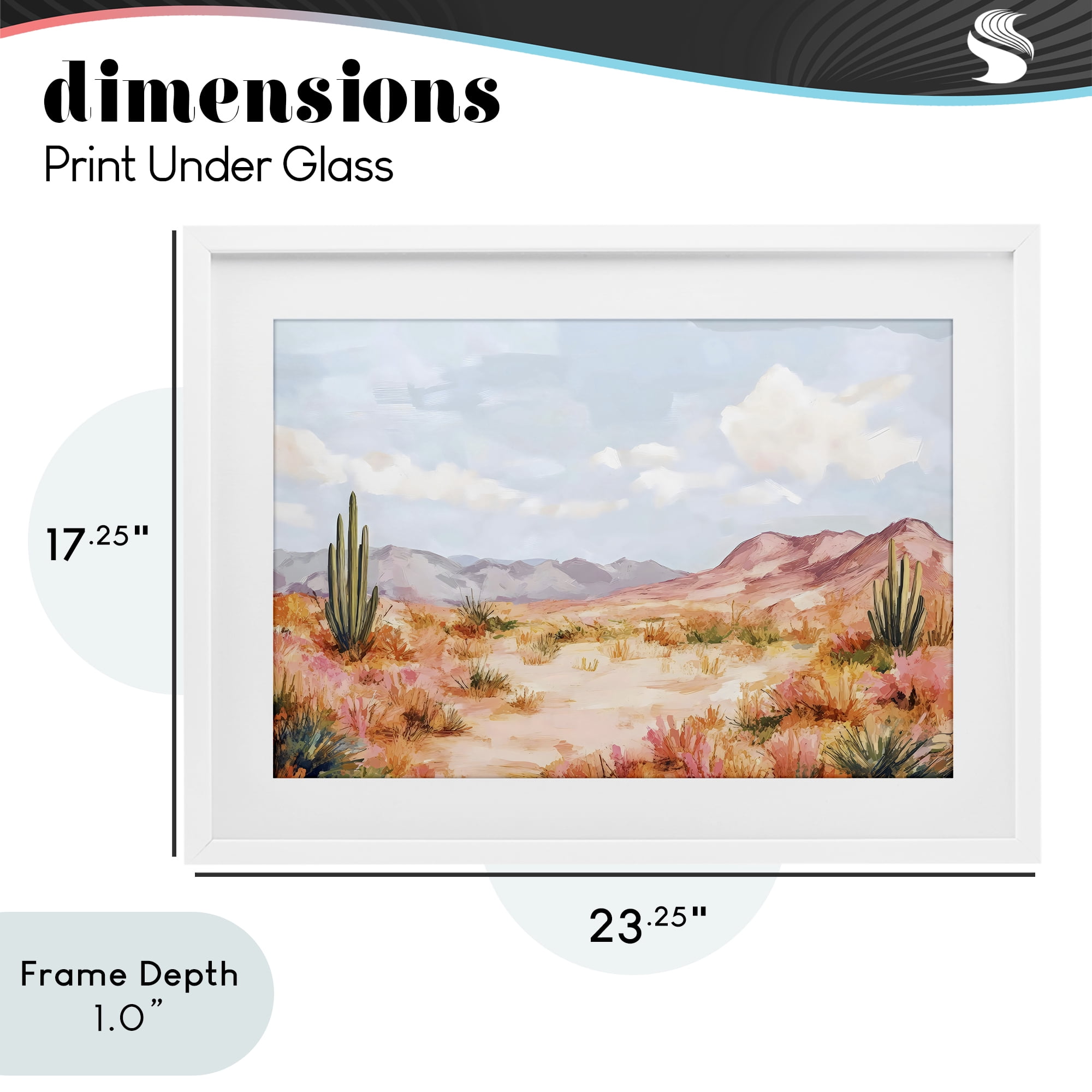 Stupell Industries Pastel Desert Dream Sunset White Framed Print Under Glass, design by Creative Studio