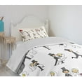 thumbnail image 4 of Ambesonne Wedding Quilted Bedspread Set 2 Pcs, Cartoon Couple Funny, Twin Size, Multicolor, 4 of 6