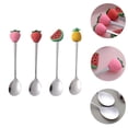 thumbnail image 4 of Cucharas PeggyDoll de acero inoxidable para mezclar (4 unidades), creativas, con forma de fruta para niños., 4 of 6