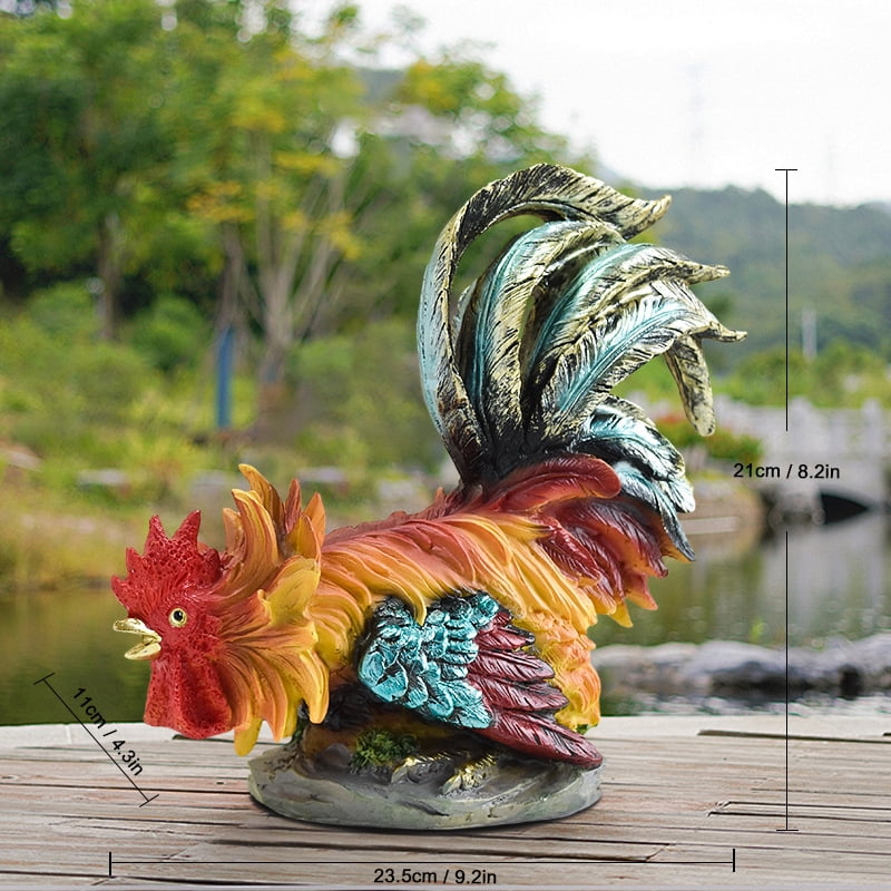Rooster Decor, Chicken Animal Yard Art Lawn Ornament Figurines Artwork, Chicken Yard Art Sculpture Outdoor Figurines, Rooster Kitchen Decor for Backyard, Lawn, Patio Decoration