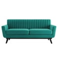 thumbnail image 3 of Modway Engage Channel Tufted Performance Velvet Loveseat in Teal, 3 of 7