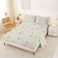 thumbnail image 2 of Manfei Chic Bow Bed Sheets,Brown Cute Bowtie Full Size Sheets,4-Piece,1 Flat Sheet,1 Fitted Sheet and 2 Pillowcases, 2 of 6