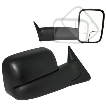 2500 Chrome Back Power Mirror - Spec-D Tuning For 1994-2001 Dodge Ram 1500 1994-2002 2500 3500 Manual Flip Up Towing Mirrors Left + Right 1994 1995 1996 1997 1998 1999 2000 2001