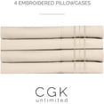 thumbnail image 4 of CGK Linens Extra Soft Pillowcases Set of 4 - Queen / Standard Size Hotel Luxury Breathable & Cozy 4-Piece Pillow Covers, Beige, 4 of 7
