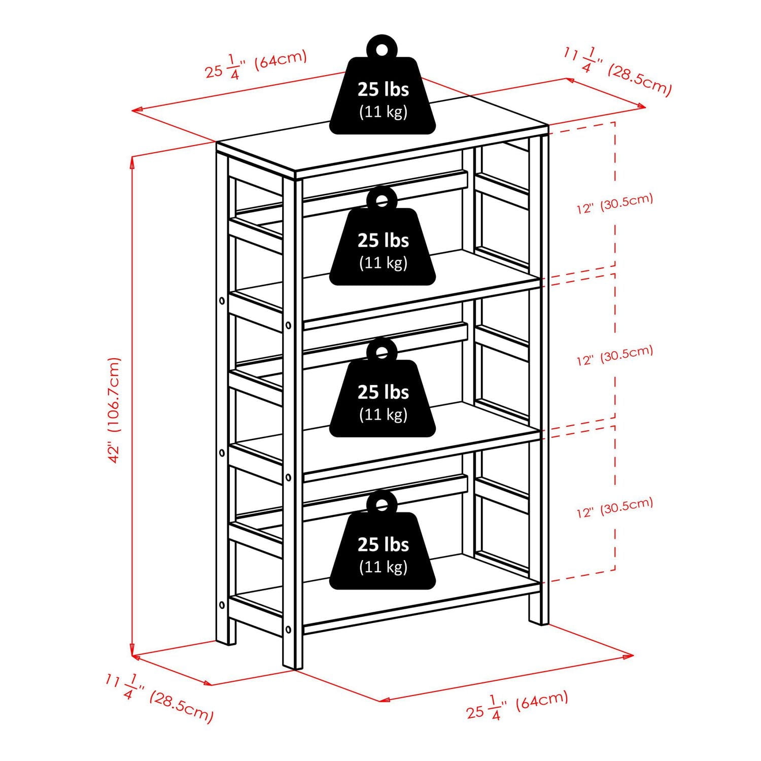 Winsome 92251 Capri Storage Shelf Set